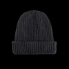 Doré Doré Bonnets^Bonnet à côtes unisexe en laine, soie et cachemire - Gris anthracite