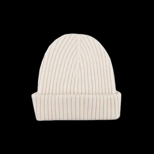 Doré Doré Bonnets^Bonnet à côtes unisexe en laine, soie et cachemire - Écru