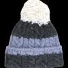 Doré Doré Bonnets^Bonnet doux à pompon - Gris et violine