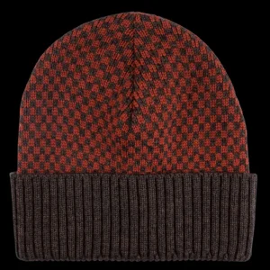 Doré Doré Bonnets^Bonnet en laine mérinos à carreaux - Marron