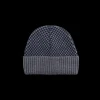 Doré Doré Bonnets^Bonnet pour homme en laine vierge avec motifs rectangulaires bicolores - Gris oxford & Bleu Voilier