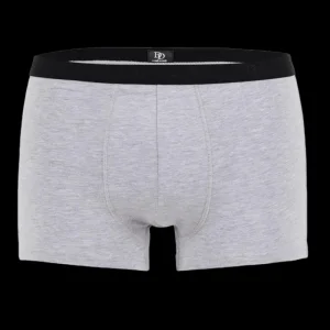 Doré Doré Caleçons & Boxer^Boxeur pour homme en coton stretch mélangé uni avec bande élastique portant le logo de la marque - Gris Rocheux