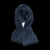 Doré Doré Écharpes^Écharpe pour homme en laine vierge à motifs rectangulaires bicolores. - Bleu marine foncé & Bleu armée