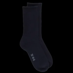 Homme Doré Doré Chaussettes^Chaussette à côtes en coton mélangé, semelle bouclette - Bleu