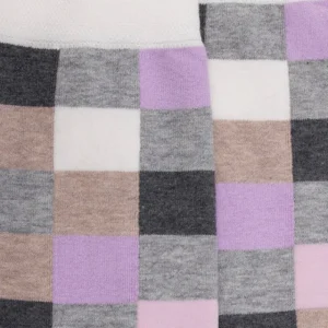 Femme Doré Doré Chaussettes^Chaussette femme à carreaux en coton - Gris Rocheux & Gris oxford