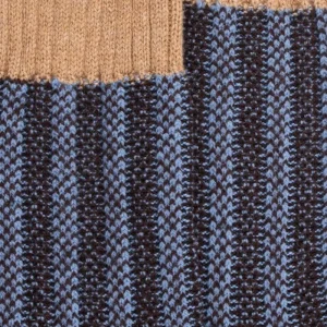 Femme Doré Doré Chaussettes^Chaussettes à côtes pour femmes en laine vierge de riz, viscose et cachemire - Marron Chocolat