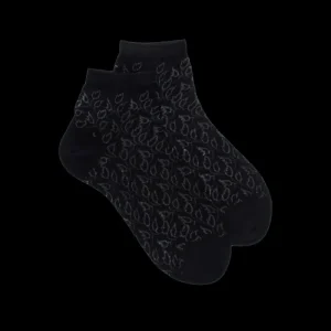 Femme Doré Doré Socquettes^Chaussettes courtes en coton égyptien uni pour femmes avec feuilles de ramage transparentes -