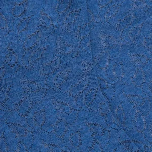 Femme Doré Doré Socquettes^Chaussettes courtes en coton égyptien uni pour femmes avec feuilles de ramage transparentes - Bleu Baltique