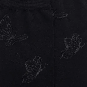 Femme Doré Doré Chaussettes^Chaussettes courtes en laine unie pour femmes avec papillons transparents -