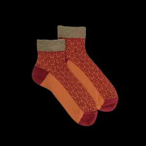 Femme Doré Doré Socquettes^Chaussettes courtes pour femmes en viscose avec motifs arabes -
