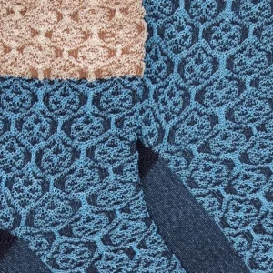 Femme Doré Doré Socquettes^Chaussettes courtes pour femmes en viscose avec motifs arabes - Bleu Pirogue
