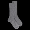 Femme Doré Doré Chaussettes^Chaussettes côtelées pour femmes en laine vierge, viscose et caschmere, coloris unis. - Gris oxford