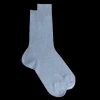 Homme Doré Doré Chaussettes^Chaussettes côtelées pour hommes en fil d'Ecosse 100% uni - Bleu Glacier