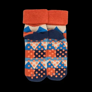 Enfant Doré Doré Chaussettes^Chaussettes en coton à motifs géométriques pour enfants - Bleu Voilier