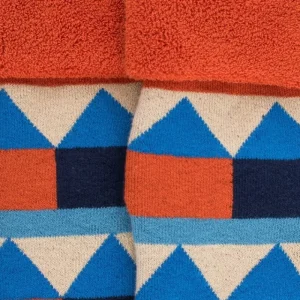 Enfant Doré Doré Chaussettes^Chaussettes en coton à motifs géométriques pour enfants - Bleu Voilier