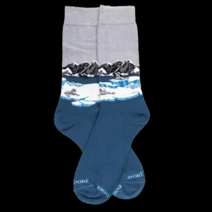 Homme Doré Doré Chaussettes^Chaussettes en coton pour hommes avec motif de phoque sur le quai - Bleu Croisette