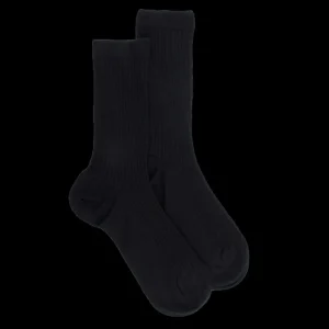 Femme Doré Doré Chaussettes^Chaussettes en laine unie côtelée pour femmes -
