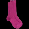 Enfant Doré Doré Chaussettes^Chaussettes enfant côtelées en coton doux - Fushia