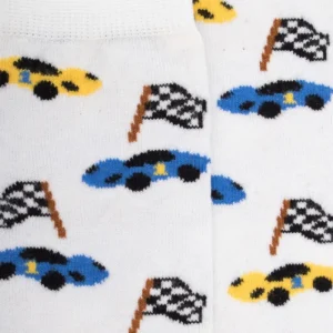 Enfant Doré Doré Chaussettes^Chaussettes enfant en coton à motifs voitures de course -