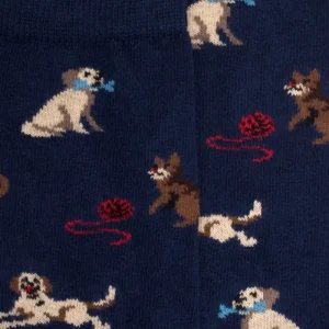 Enfant Doré Doré Chaussettes^Chaussettes enfant en coton à motif chiens et chats - Bleu Voilier