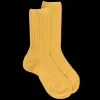Enfant Doré Doré Chaussettes^Chaussettes enfants côtelées en coton doux - Jaune moutarde