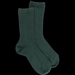 Enfant Doré Doré Chaussettes^Chaussettes enfants côtelées en coton doux - foncé