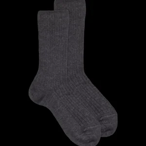 Enfant Doré Doré Chaussettes^Chaussettes enfants en laine mérinos - Gris anthracite