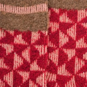 Enfant Doré Doré Chaussettes^Chaussettes enfants en laine polaire motif géométrique - Rouge Ponceau
