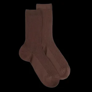 Femme Doré Doré Chaussettes^Chaussettes femme à côtes en fil d'Écosse -