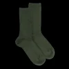 Femme Doré Doré Chaussettes^Chaussettes femme à côtes sans bord élastique en laine - Vert cyprès