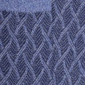 Femme Doré Doré Chaussettes^Chaussettes femme en coton et laine à motif entrelacés effet brillant - Bleu Croisette