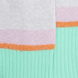 Femme Doré Doré Socquettes^Chaussettes femme en fil d'écosse avec bord contrasté en lurex