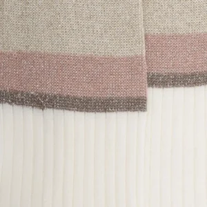 Femme Doré Doré Socquettes^Chaussettes femme en fil d'écosse avec bord contrasté en lurex
