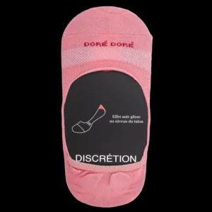Femme Doré Doré Chaussettes Invisibles^Chaussettes femme invisible en coton et bandes anti-glisse - Rose