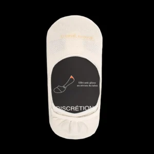 Femme Doré Doré Chaussettes Invisibles^Chaussettes femme invisible en coton et bandes anti-glisse - Ecru
