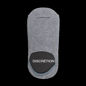 Femme Doré Doré Chaussettes Invisibles^Chaussettes femme invisible en coton et bandes anti-glisse - Gris