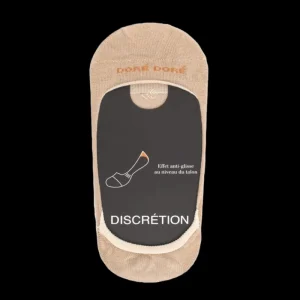 Femme Doré Doré Chaussettes Invisibles^Chaussettes femme invisible en coton et bandes anti-glisse - Beige