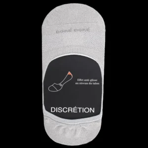 Femme Doré Doré Chaussettes Invisibles^Chaussettes femme invisible en coton et bandes anti-glisse - Gris brillant