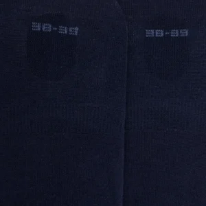 Femme Doré Doré Chaussettes Invisibles^Chaussettes femme invisible en coton et bandes anti-glisse - Bleu marine