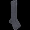 Enfant Doré Doré Chaussettes Hautes^Chaussettes hautes côtelées gris oxford en coton doux pour enfants
