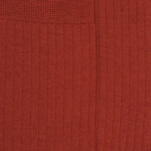Homme Doré Doré Chaussettes^Chaussettes homme à côtes en laine - Orange henné
