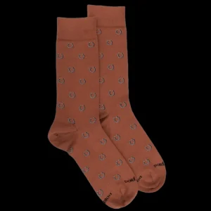 Homme Doré Doré Chaussettes^Chaussettes homme en coton à motif fer à cheval - Orange écureuil