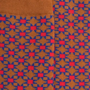 Homme Doré Doré Chaussettes^Chaussettes homme en coton à motif géométrique - Orange écureuil
