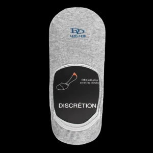 Homme Doré Doré Invisibles^Chaussettes invisibles homme en coton égyptien et bandes anti-glisse - Gris