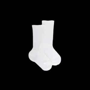 Enfant Doré Doré Chaussettes Hautes^Chaussettes longues à côtes pour enfants en fil d'Ecosse 100% uni -