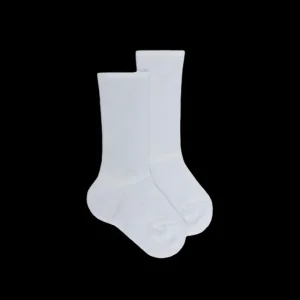 Enfant Doré Doré Chaussettes Hautes^Chaussettes longues à côtes pour enfants en fil d'Ecosse 100% uni - Bleu Vague