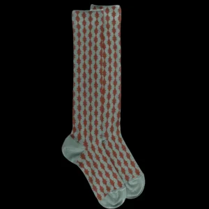 Femme Doré Doré Chaussettes Hautes^Chaussettes longues pour femmes, en laine à motifs étoilés -
