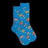 Enfant Doré Doré Chaussettes^Chaussettes pour enfants en fil d'Ecosse avec motifs de poissons colorés -