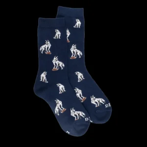 Enfant Doré Doré Chaussettes^Chaussettes pour enfants en coton à motifs de loups - Bleu Voilier