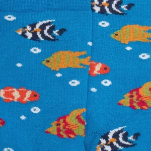 Enfant Doré Doré Chaussettes^Chaussettes pour enfants en fil d'Ecosse avec motifs de poissons colorés -